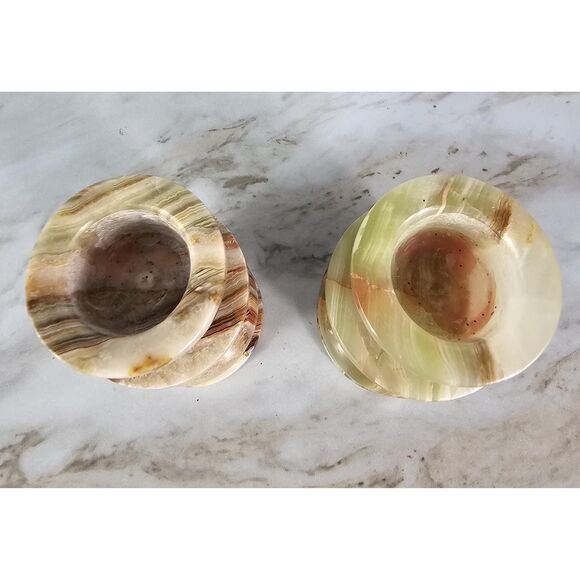 Green Onyx candle holders set, stone holders for relaxation and romantic evening - Picture 9 of 10